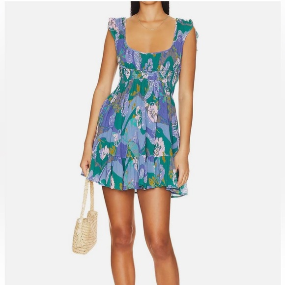 Free People Vernon Mini Dress in River Combo - Picture 6 of 11